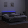 Boxspringbett mit Matratze & LED Dunkelgrau 160x200 cm Stoff