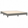 Boxspringbett mit Matratze & LED Dunkelgrau 160x200 cm Stoff