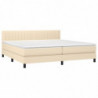 Boxspringbett mit Matratze & LED Creme 200x200 cm Stoff