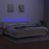 Boxspringbett mit Matratze & LED Creme 200x200 cm Stoff