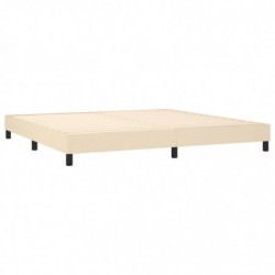 Boxspringbett mit Matratze & LED Creme 200x200 cm Stoff