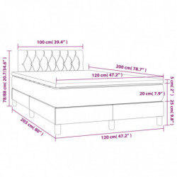 Boxspringbett mit Matratze & LED Hellgrau 120x200 cm Stoff