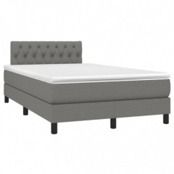 Boxspringbett mit Matratze & LED Dunkelgrau 120x200 cm Stoff