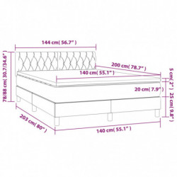 Boxspringbett mit Matratze & LED Dunkelgrau 140x200 cm Stoff