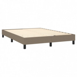 Boxspringbett mit Matratze & LED Taupe 140x200 cm Stoff