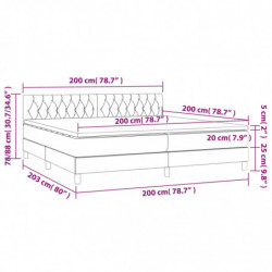 Boxspringbett mit Matratze & LED Dunkelgrau 200x200 cm Stoff