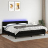 Boxspringbett mit Matratze & LED Schwarz 200x200 cm Stoff