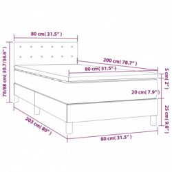 Boxspringbett mit Matratze & LED Dunkelbraun 80x200 cm Stoff