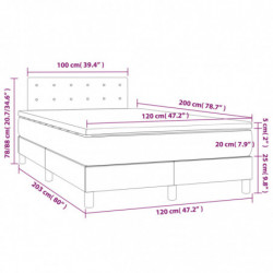 Boxspringbett mit Matratze & LED Hellgrau 120x200 cm Stoff