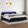 Boxspringbett mit Matratze & LED Schwarz 200x200 cm Stoff