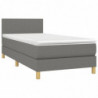 Boxspringbett mit Matratze & LED Dunkelgrau 80x200 cm Stoff