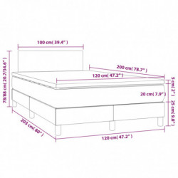 Boxspringbett mit Matratze & LED Schwarz 120x200 cm Stoff