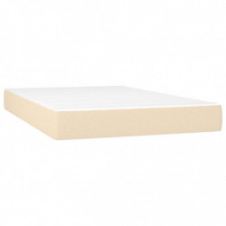 Boxspringbett mit Matratze & LED Creme 120x200 cm Stoff