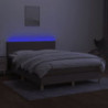 Boxspringbett mit Matratze & LED Taupe 140x200 cm Stoff