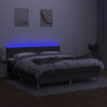 Boxspringbett mit Matratze & LED Dunkelgrau 160x200 cm Stoff