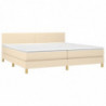 Boxspringbett mit Matratze & LED Creme 200x200 cm Stoff