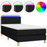 Boxspringbett mit Matratze & LED Schwarz 90x200 cm Stoff