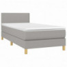 Boxspringbett mit Matratze & LED Hellgrau 100x200 cm Stoff