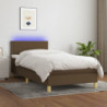 Boxspringbett mit Matratze & LED Dunkelbraun 100x200 cm Stoff