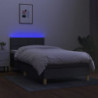 Boxspringbett mit Matratze & LED Dunkelgrau 90x190 cm Stoff