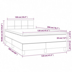 Boxspringbett mit Matratze & LED Creme 120x200 cm Stoff