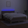 Boxspringbett mit Matratze & LED Taupe 140x200 cm Stoff