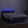 Boxspringbett mit Matratze & LED Blau 140x200 cm Stoff