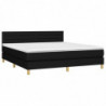 Boxspringbett mit Matratze & LED Schwarz 160x200 cm Stoff