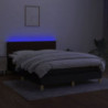 Boxspringbett mit Matratze & LED Schwarz 140x200 cm Stoff