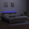 Boxspringbett mit Matratze & LED Taupe 160x200 cm Stoff