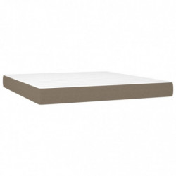 Boxspringbett mit Matratze & LED Taupe 160x200 cm Stoff