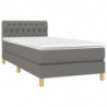 Boxspringbett mit Matratze & LED Dunkelgrau 90x200 cm Stoff