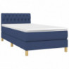 Boxspringbett mit Matratze & LED Blau 90x200 cm Stoff