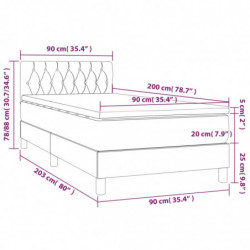 Boxspringbett mit Matratze & LED Blau 90x200 cm Stoff