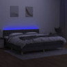 Boxspringbett mit Matratze & LED Dunkelgrau 200x200 cm Stoff