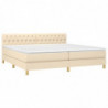 Boxspringbett mit Matratze & LED Creme 200x200 cm Stoff