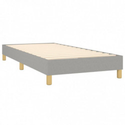 Boxspringbett mit Matratze & LED Hellgrau 100x200 cm Stoff