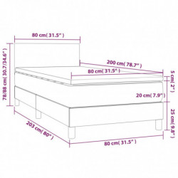 Boxspringbett mit Matratze & LED Schwarz 80x200 cm Kunstleder