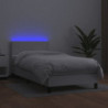 Boxspringbett mit Matratze & LED Weiß 80x200 cm Kunstleder