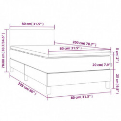 Boxspringbett mit Matratze & LED Weiß 80x200 cm Kunstleder