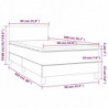 Boxspringbett mit Matratze & LED Braun 90x200 cm Kunstleder