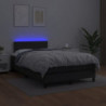 Boxspringbett mit Matratze & LED Schwarz 120x200 cm Kunstleder