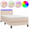 Boxspringbett mit Matratze & LED Cappuccino-Braun 90x200cm