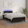 Boxspringbett mit Matratze & LED Schwarz 120x200 cm Kunstleder