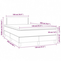 Boxspringbett mit Matratze & LED Weiß 120x200 cm Kunstleder