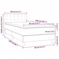 Boxspringbett mit Matratze & LED Weiß 80x200 cm Kunstleder