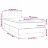 Boxspringbett mit Matratze & LED Grau 80x200 cm Kunstleder