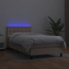 Boxspringbett mit Matratze & LED Cappuccino-Braun 80x200cm