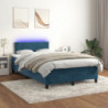 Boxspringbett mit Matratze & LED Dunkelblau 120x200 cm Samt