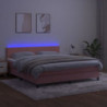 Boxspringbett mit Matratze & LED Rosa 180x200 cm Samt